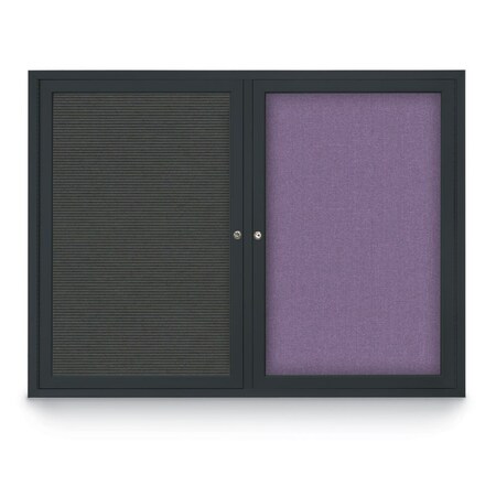 United Visual Products Decor Wood Combo Board, 24"x18", Light Oak/White Porcelain & Amethyst UV701DEFAB-LTOAK-WHTPORC-AMETHY